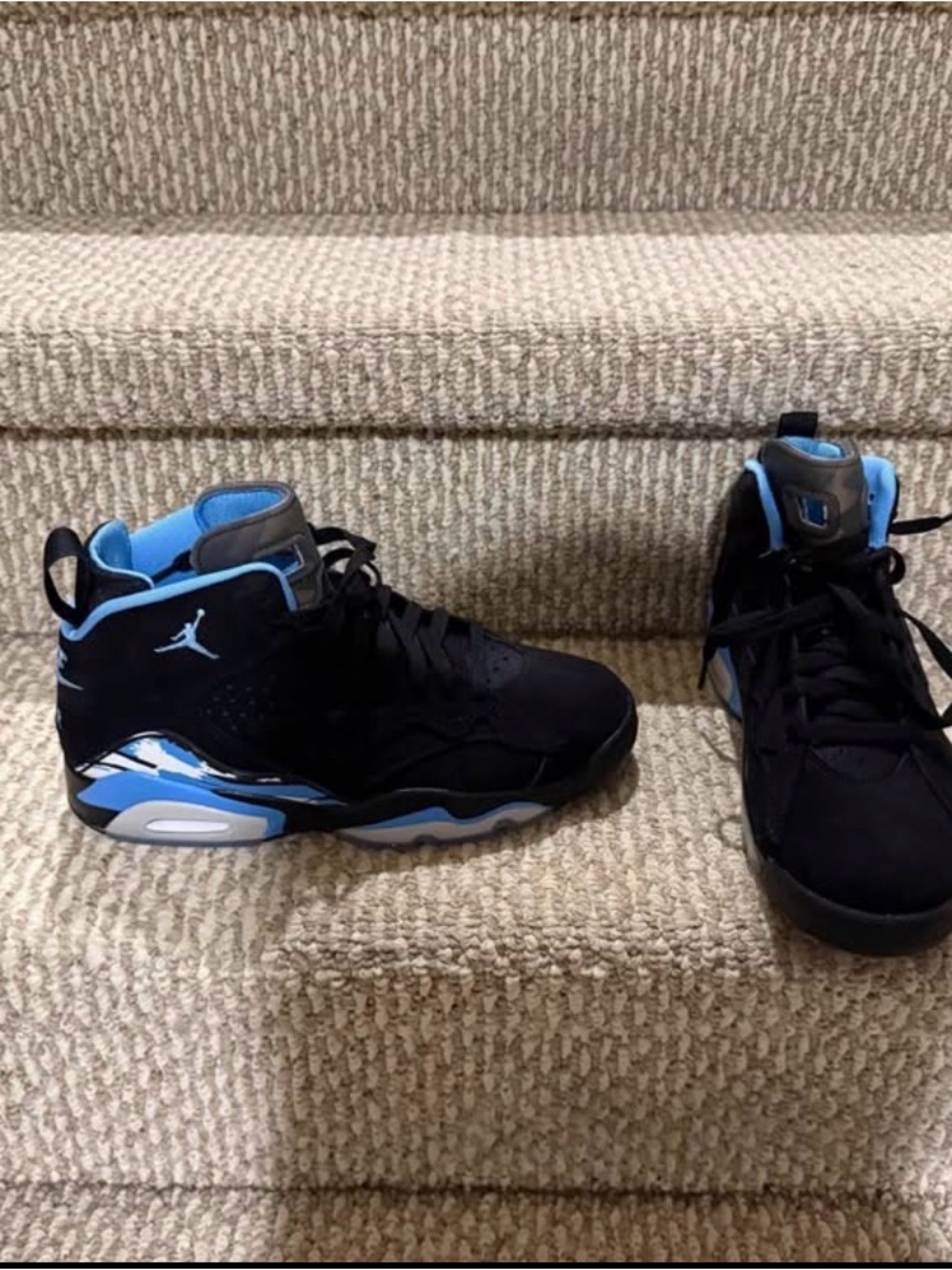 Nike Kids Black and Light Blue High-Top Sneakers